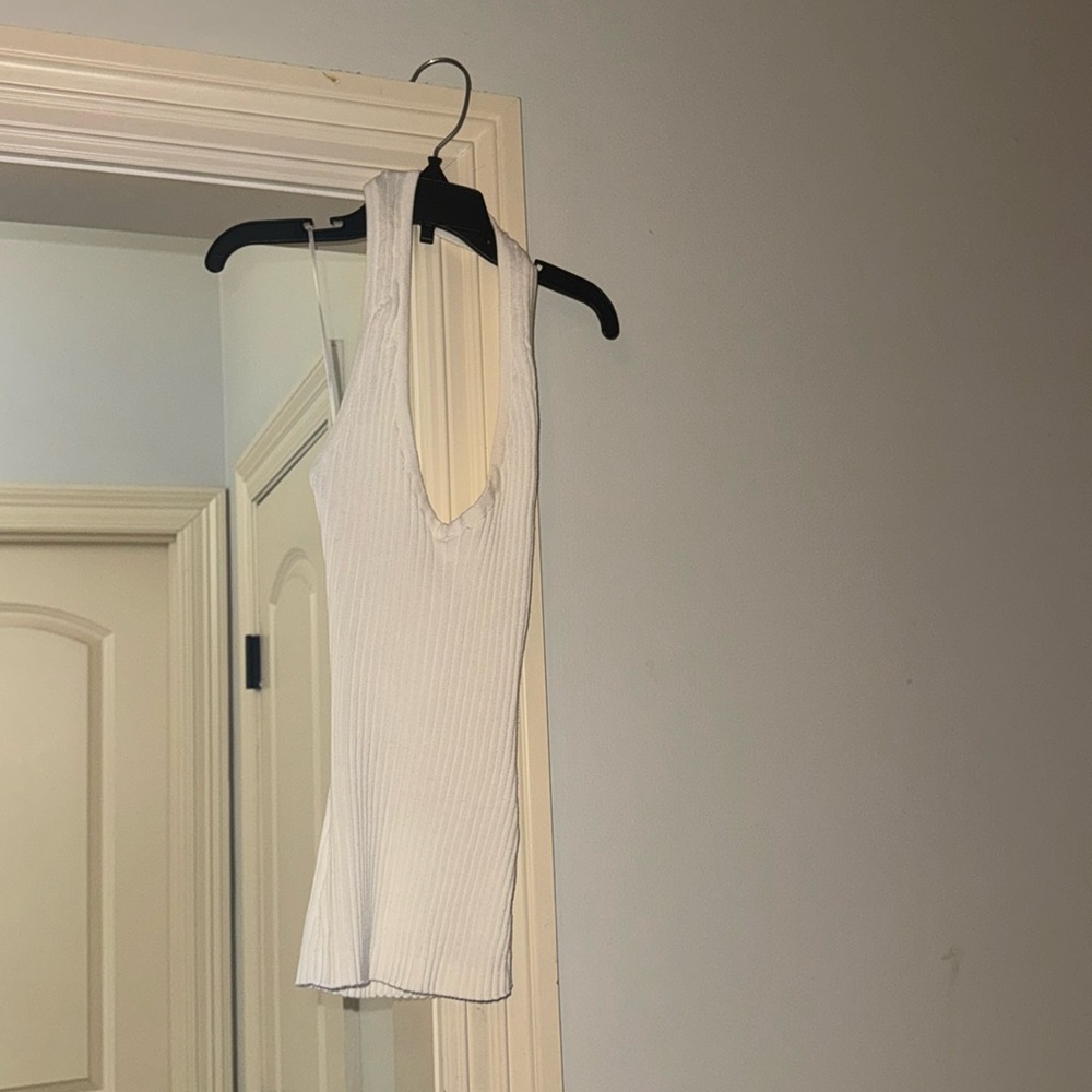 White/crème halter neck top-small